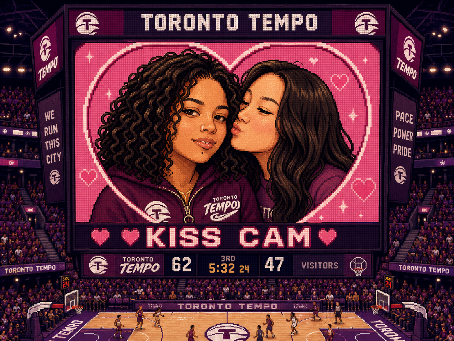 kiah and tina on the kiss cam