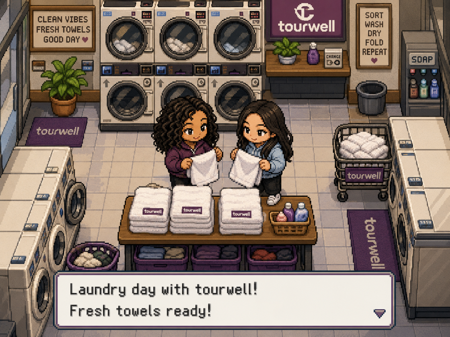 us folding laundry