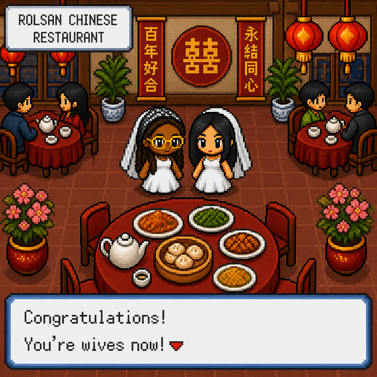kiah and tina on their wedding day